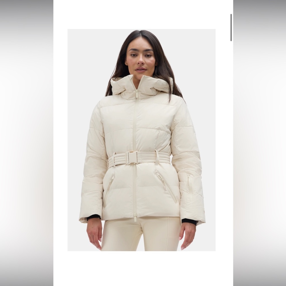 Halfdays XS Oat Milk Hedy Belted Puffer + XS Oat Milk Alessandra Pant